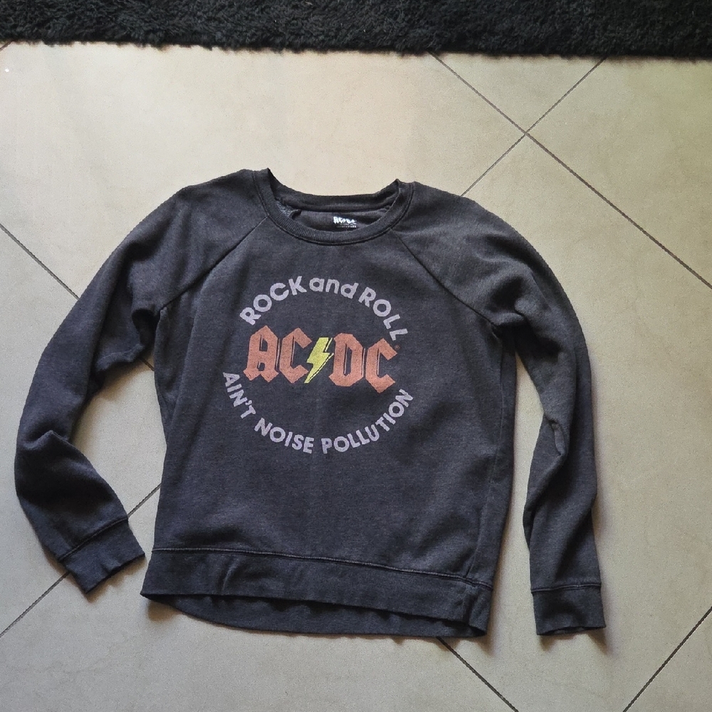 AC/DC Rock and Roll Graphic Sweatshirt - Charcoal